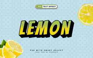 Free PSD green fresh lemon text effect