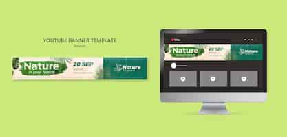 Free PSD green nature design youtube template