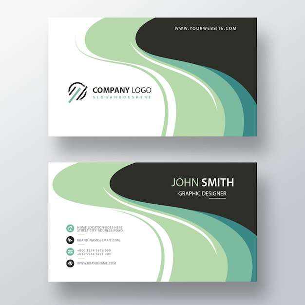 Free PSD green psd visit card template