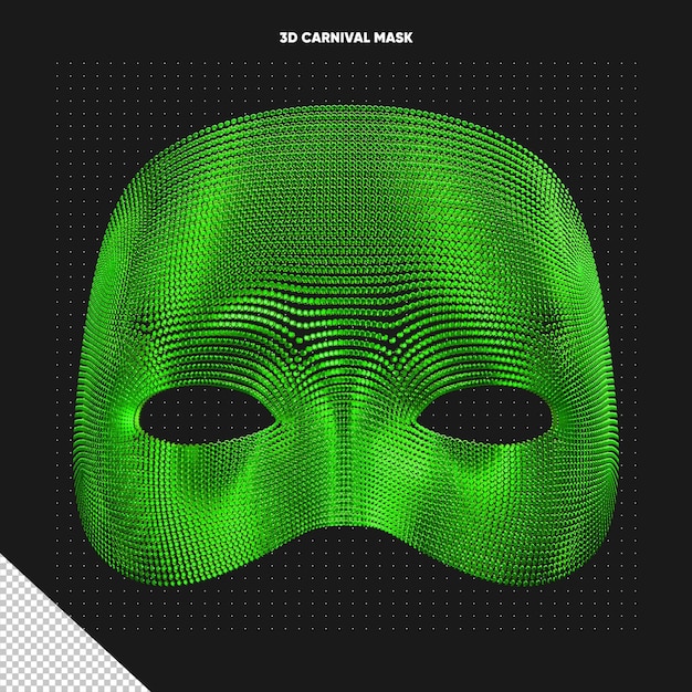 Free PSD green sequin front carnival mask