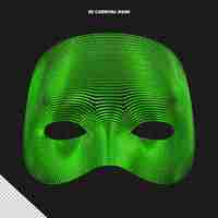 Free PSD green sequin front carnival mask