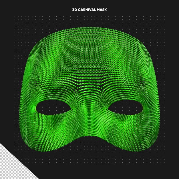 green sequin front carnival mask