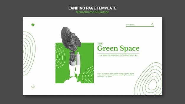 Free PSD green space landing page