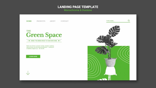 Free PSD green space landing page