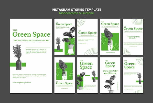 Green space social media stories template Free Psd