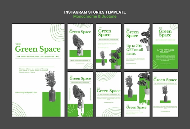 Free PSD green space social media stories template