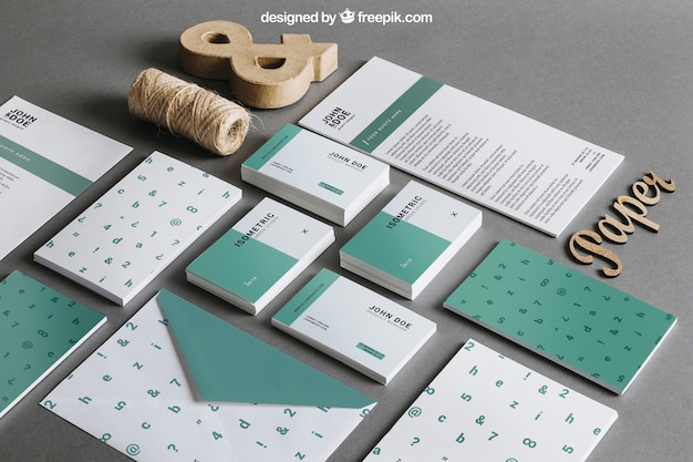 Green stationery mockup