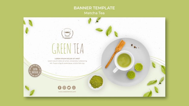 Green tea minimalist banner template