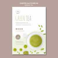 Free PSD green tea poster template