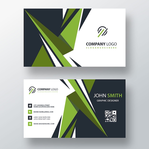 Free PSD green visit card design