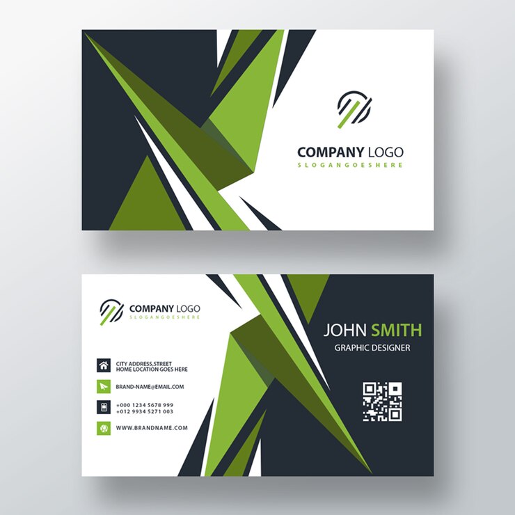 Free PSD green visit card design