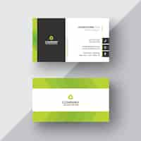 Free PSD green and white business card