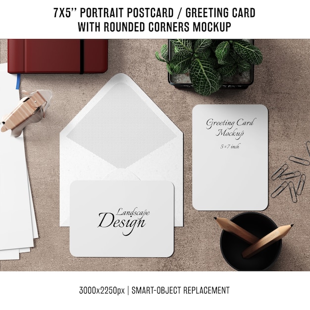 Free PSD greeting card mock up