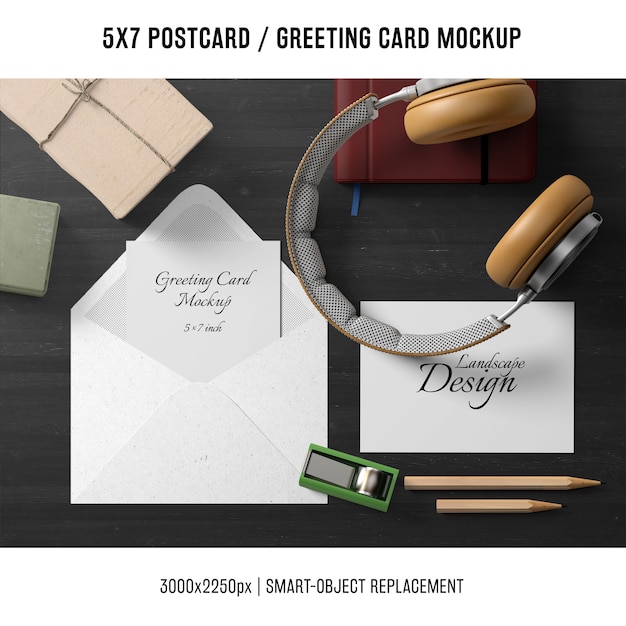 Free PSD greeting card mock up