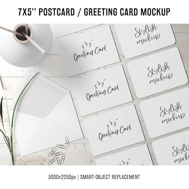 Free PSD greeting card mock up