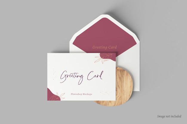 Greeting card mockup with envelope