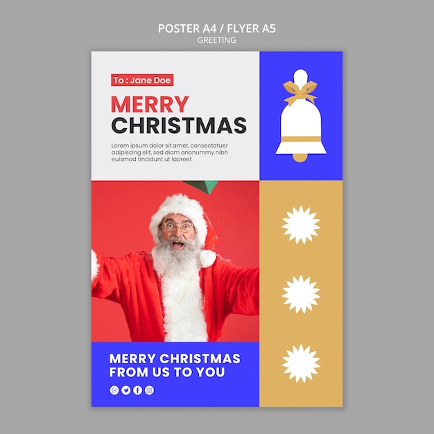 Greetings poster or flyer design template Premium Psd