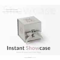 Free PSD grey gift box mock up