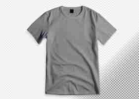 Free PSD grey tshirt on transparent background