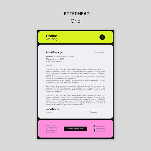 Grid template design