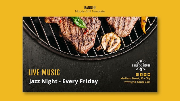 Free PSD grill house banner template