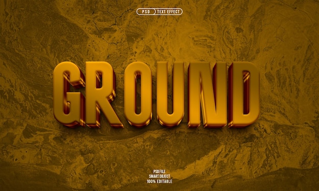 Free PSD ground 3d editable text effect