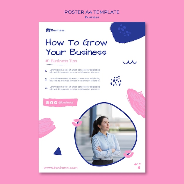 Free PSD grow your business poster template