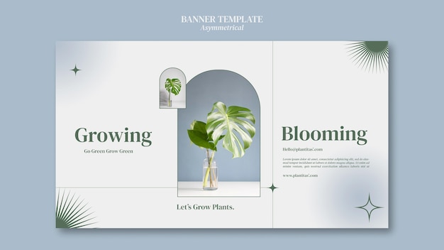 Free PSD growing plants banner template