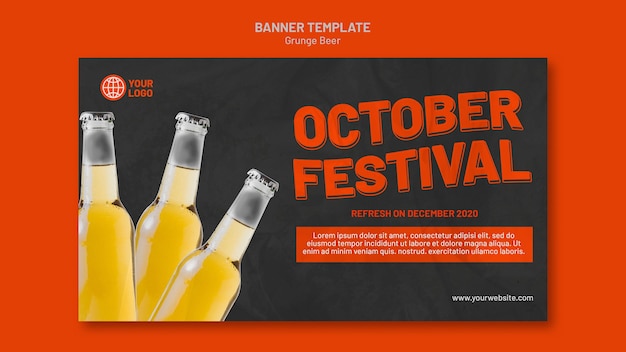 Free PSD grunge beer banner template