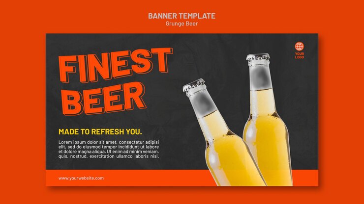 Free PSD grunge beer banner template