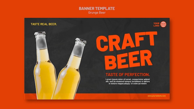 Free PSD grunge beer banner template