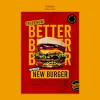 Free PSD grunge burger poster template