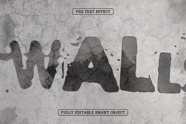 grunge concrete wall paint text effect