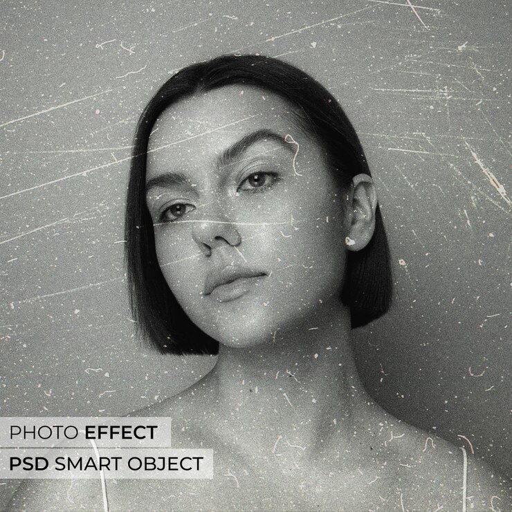 Free PSD grunge photo effect design