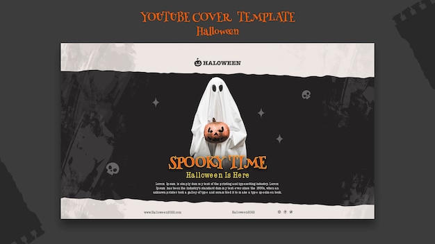 PSD gratuito copertina youtube di halloween sgangherata