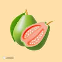 Free PSD guava icon isolated 3d render illustration