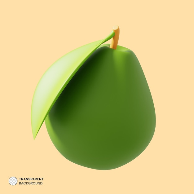 Free PSD guava icon isolated 3d render illustration