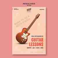 Free PSD guitar lessons poster template