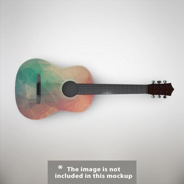 PSD gratuito chitarra mock up di progettazione