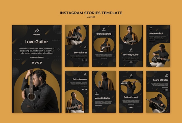 Free PSD guitar player instagram stories