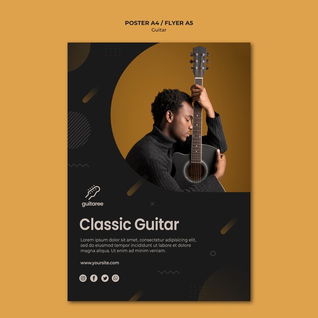 Guitar player poster style