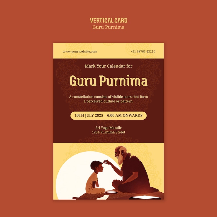 मुफ़्त PSD guru purnima celebration flyer template