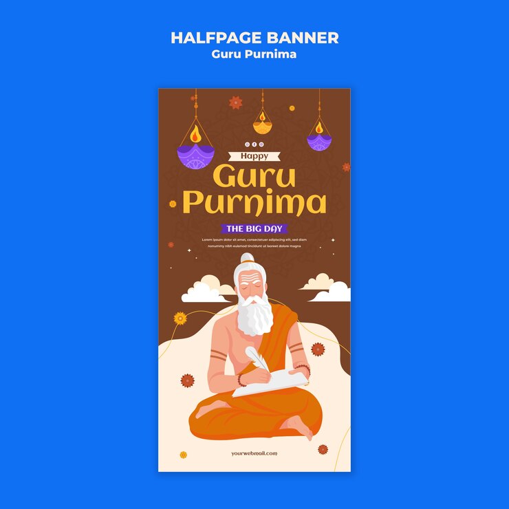 Free PSD guru purnima  template design