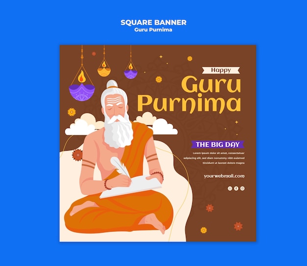 PSD gratuito progettazione del modello guru purnima