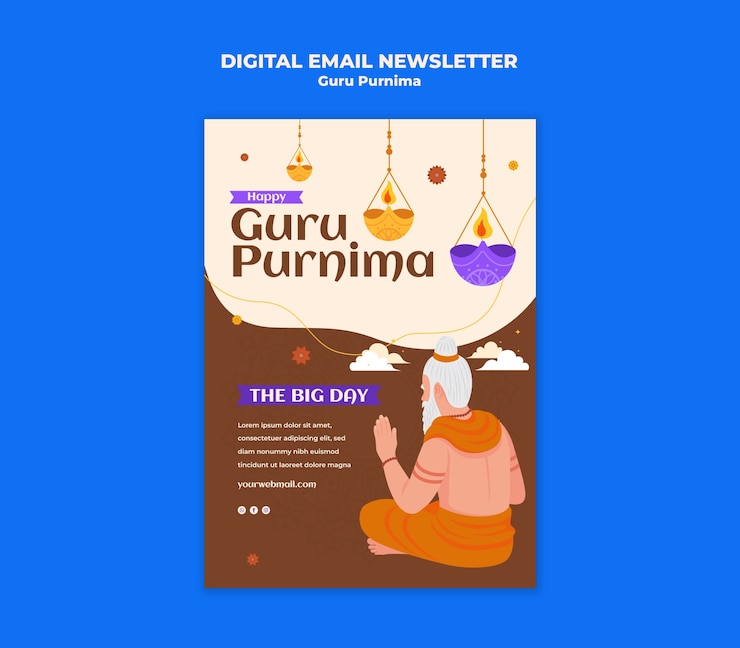 मुफ़्त PSD guru purnima  template design