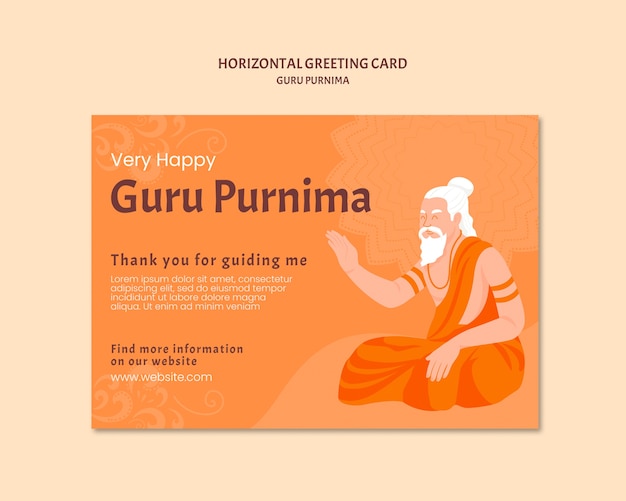 PSD gratuito progettazione del modello guru purnima