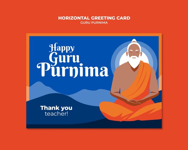 Free PSD guru purnima template design