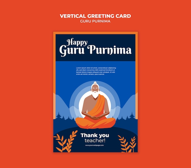 PSD gratuito progettazione del modello guru purnima