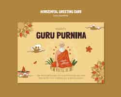 PSD gratuito progettazione del modello guru purnima
