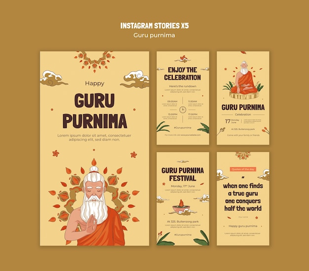 Free PSD guru purnima template design